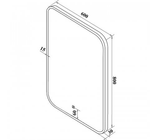 Зеркало Runo Руан 60 00-00001288 с подсветкой с сенсорным выключателем