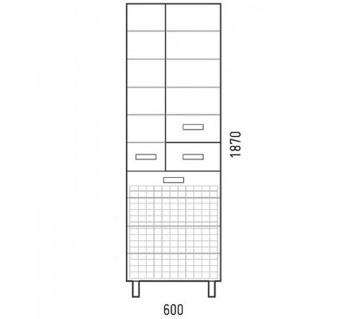 Шкаф пенал Corozo Денвер 60 Z1 SP-00000535 с бельевой корзиной Белый