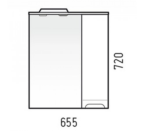 Зеркало со шкафом Corozo Лея 65/С SD-00001508 с подсветкой Белое с механический выключателем
