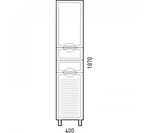 Шкаф пенал Corozo Монро 40 Z2 SD-00000714 Белый