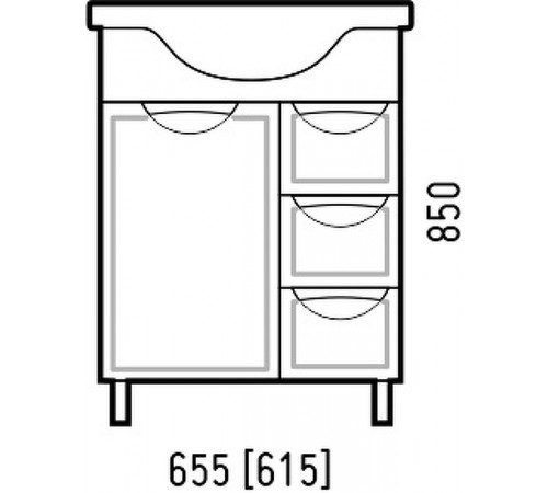 Тумба под раковину Corozo Монро 65 Z3 SD-00000993 Белая