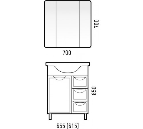 Зеркальный шкаф Corozo Монро 70 SD-00000678 Белый