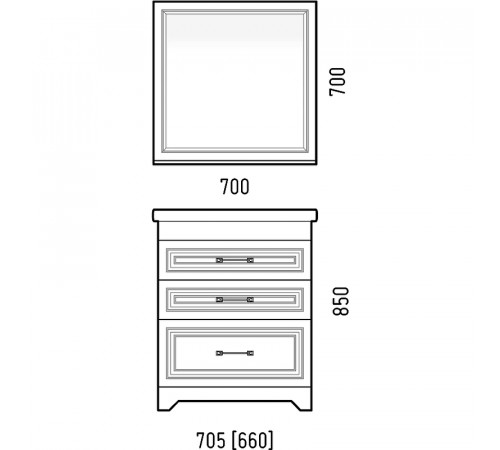 Зеркало Corozo Каролина 70 SD-00000925 Белое