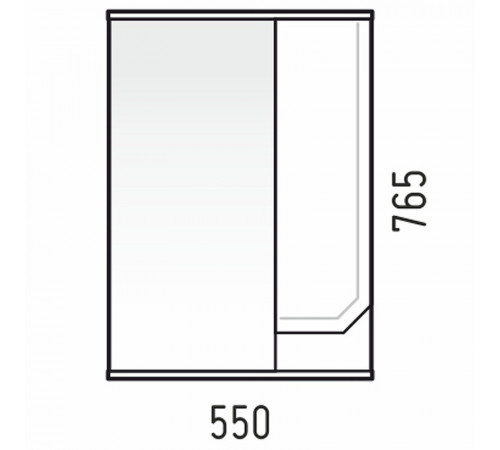 Зеркало со шкафом Corozo Сириус 55 SD-00001440 Белое