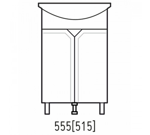 Тумба под раковину Corozo Сириус 55 SD-00001437 Белая