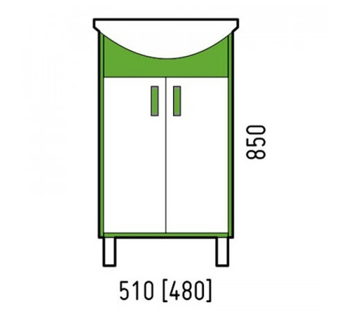 Тумба под раковину Corozo Спектр 50 SD-00000684 Белая Зеленая