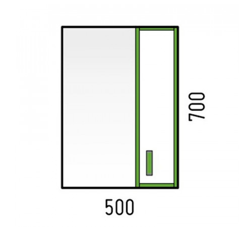 Зеркало со шкафом Corozo Спектр 50 SD-00000685 Белое Зеленое