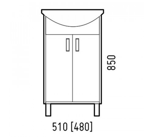 Тумба под раковину Corozo Колор 50 SD-00000696 Красная Белая