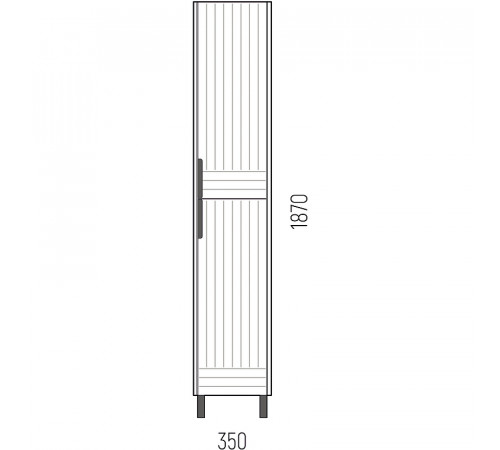 Шкаф пенал Corozo Терра 35 SD-00001325 Графит матовый