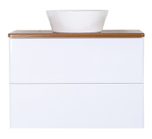 Тумба с раковиной Orange Otto 75 Ot-75TuWOOD+B08-360W подвесная Белая Ясень