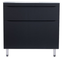 Тумба с раковиной Style Line Бергамо мини 90 Люкс Plus СС-00002363 Черная антискрейч