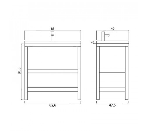 Тумба под раковину Creto Provence 85 9-1008W Wood