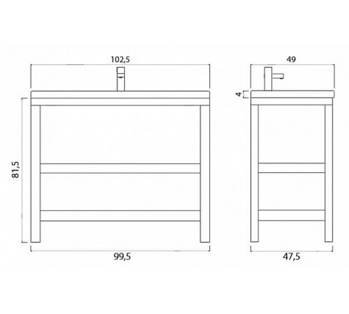 Тумба под раковину Creto Provence 105 9-1118W Wood