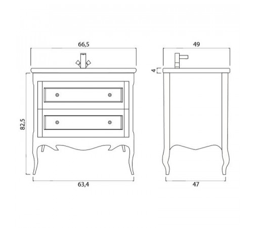 Тумба под раковину Creto Viva 66 13-1007O Olivine