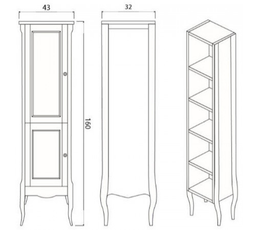 Шкаф пенал Creto Viva 43 13-TPW White