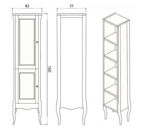 Шкаф пенал Creto Viva 43 L 13-TPB Blue