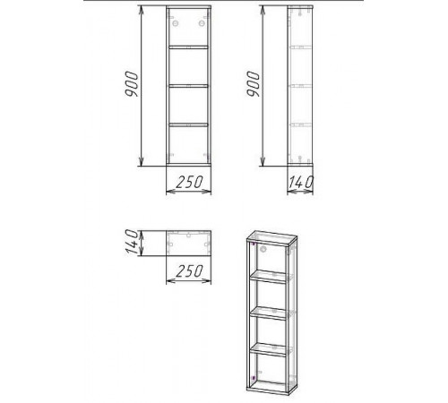 Полка Grossman Бруно 25 402501 Веллингтон