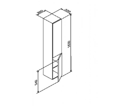 Шкаф пенал AM.PM Gem 30 R M90CHR0306GM подвесной Графит матовый