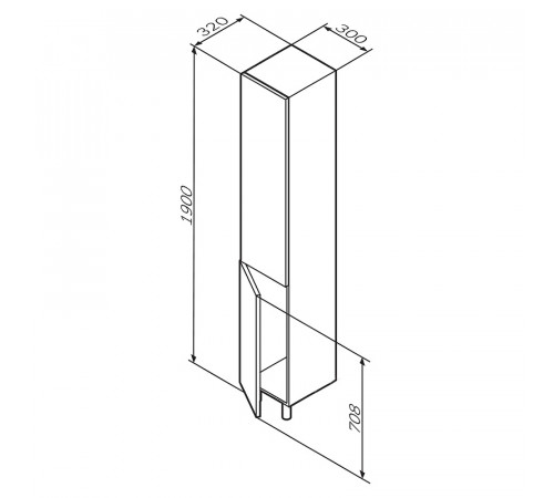 Шкаф пенал AM.PM Gem 30 L M90CSL0306WG Белый