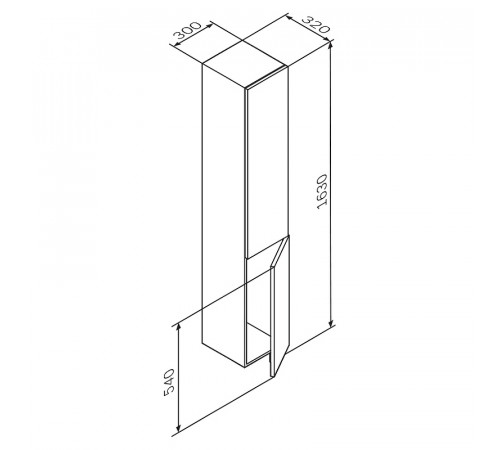 Шкаф пенал AM.PM Gem 30 R M90CHR0306WG подвесной Белый