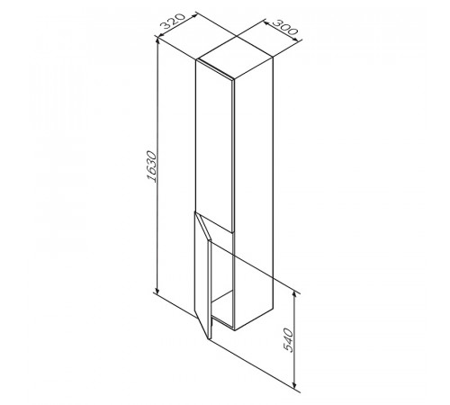 Шкаф пенал AM.PM Gem 30 L M90CHL0306WG подвесной Белый