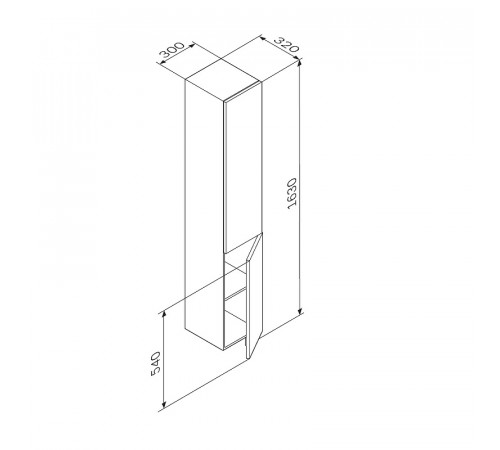 Шкаф пенал AM.PM Gem 30 R M90CHR0306BM подвесной Черный матовый