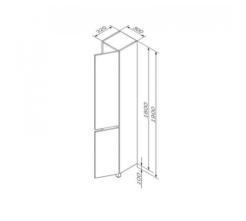 Шкаф пенал AM.PM Gem S 30 M91CSR0306WG Белый