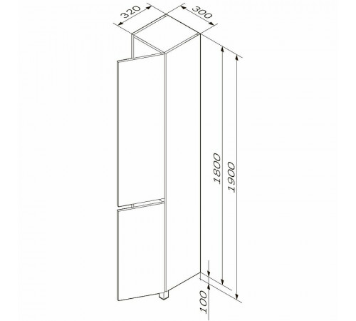 Шкаф пенал AM.PM Gem S 30 M91CSR0306GM Графит матовый