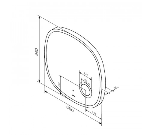 Зеркало AM.PM Func 65 M8FMOX0653SA с подсветкой с увеличением с ИК-сенсорным выключателем