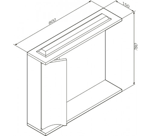 Зеркало со шкафом AM.PM Like 80 L M80MPL0801WG с подсветкой Белый