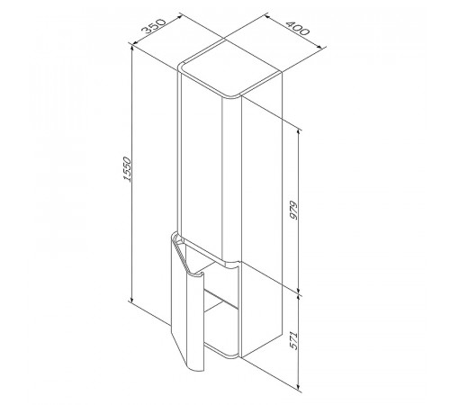 Шкаф пенал AM.PM Sensation 40 L M30CHL0406TF подвесной Табачный дуб