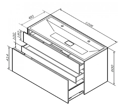 Тумба под раковину AM.PM Inspire V2.0 120 M50AFHX1203GM подвесная Графит матовая