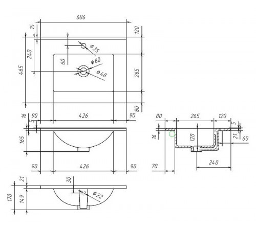 Тумба под раковину AM.PM Spirit M70FHX0602WG Белая