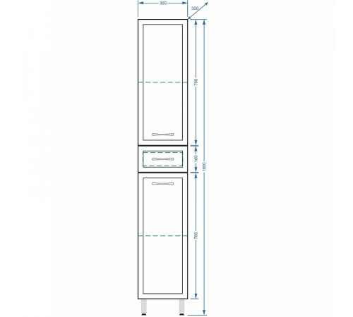 Шкаф пенал Stella Polar Концепт 30 SP-00000144 Белый