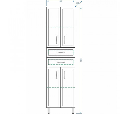 Шкаф пенал Stella Polar Концепт 48 SP-00000149 Белый