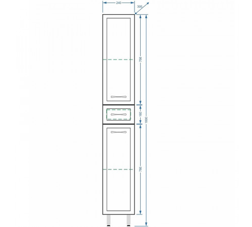 Шкаф пенал Stella Polar Концепт 24 SP-00000143 Белый