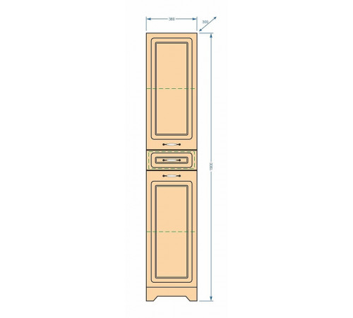 Шкаф пенал Stella Polar Кармела 36 SP-00000193 Карпатская ель