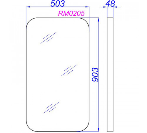 Зеркало Aqwella RM 50 RM0205W Белое