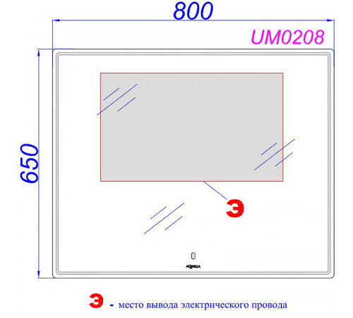 Зеркало Aqwella UM 80 UM0208 с подсветкой с сенсорным выключателем