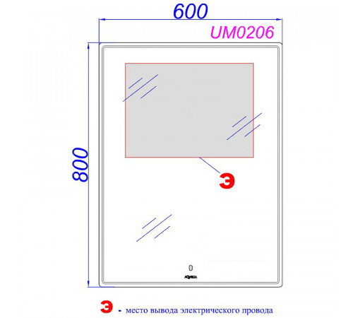 Зеркало Aqwella UM 60 UM0206 с подсветкой с сенсорным выключателем