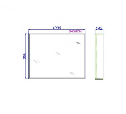 Зеркало Aqwella Basic 100 BAS0210DZ Дуб золотой