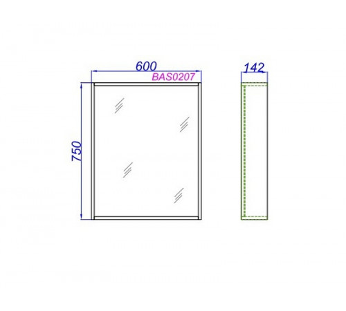 Зеркало Aqwella Basic 60 BAS0207DZ Дуб золотой