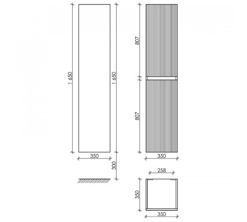 Шкаф пенал Sancos Snob R 35 PSNR35W подвесной Bianco