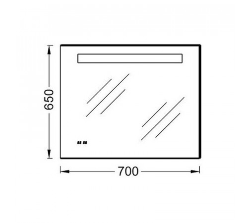 Зеркало Jacob Delafon 70 EB1159-NF с подсветкой с часами, подогревом и ИК-выключателем