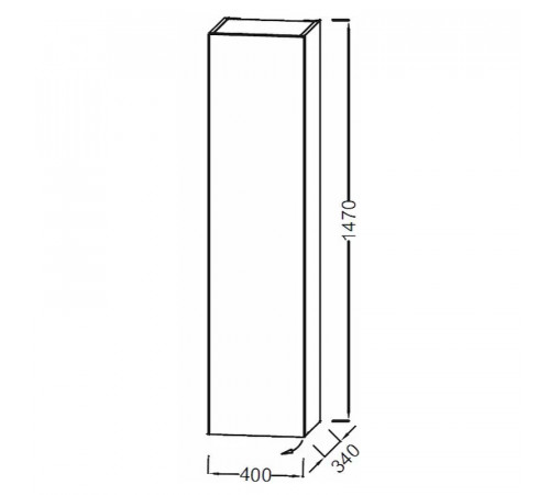 Шкаф пенал Jacob Delafon 40 L EB1850G-G1C подвесной Белый глянцевый