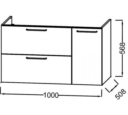 Тумба под раковину Jacob Delafon Odeon Rive Gauche 100 EB2544-R5-E52 подвесная Дуб табак