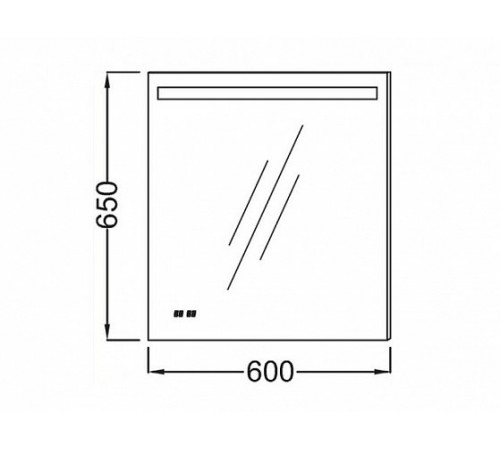 Зеркало Jacob Delafon Parallel 60 EB1430-NF с подсветкой и подогревом с сенсорным выключателем и часами