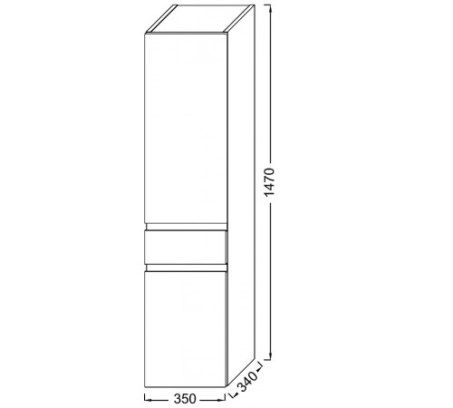 Шкаф пенал Jacob Delafon Madeleine 35 L EB2069G-J53 подвесной Черный матовый