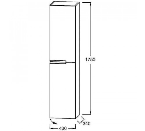 Шкаф пенал Jacob Delafon Nona 40 L EB1893LRU-G1C подвесной Белый глянцевый