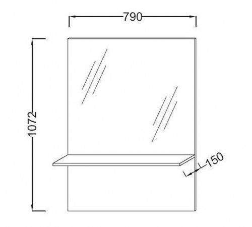 Зеркало Jacob Delafon Struktura 80 EB1213-N18 с полкой